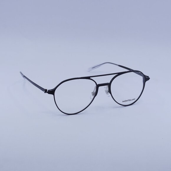 Montblanc MB0195O 001 Eyeglasses Black 55mm Aviator Frame - Picture 1 of 11